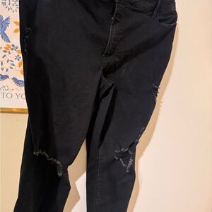 Old Navy Black Ripped Skinny Jeans